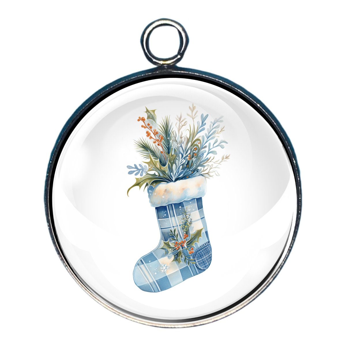 Charm of a blue christmas stocking 