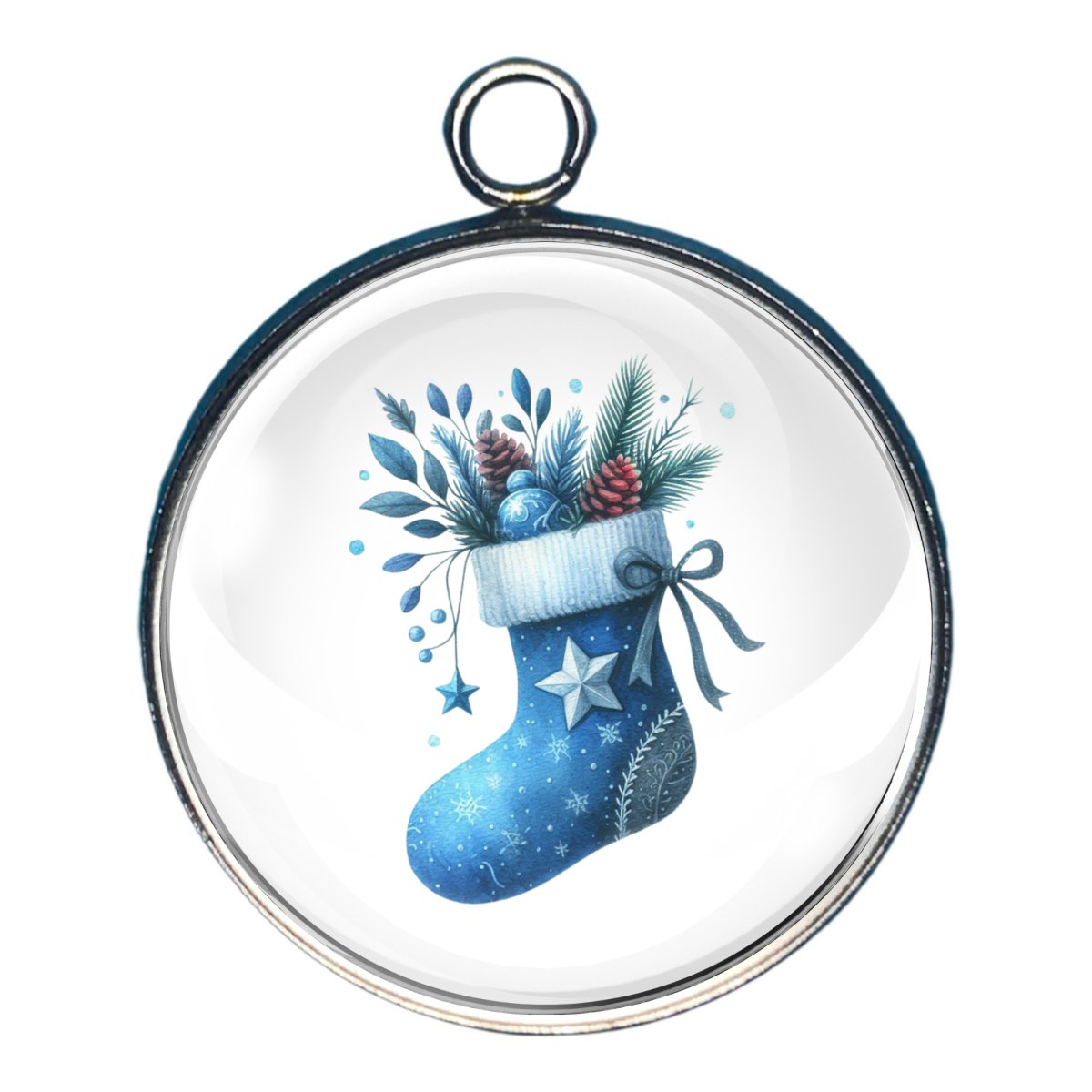 Charm of a blue christmas stocking 