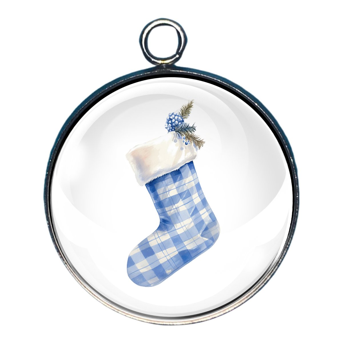 Charm of a blue christmas stocking 