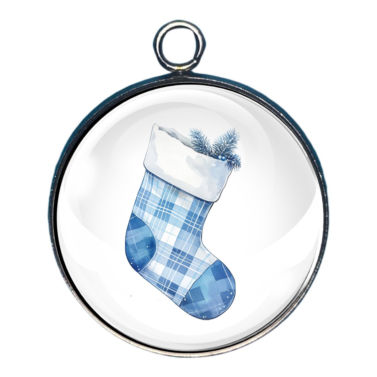 Charm of a blue christmas stocking 