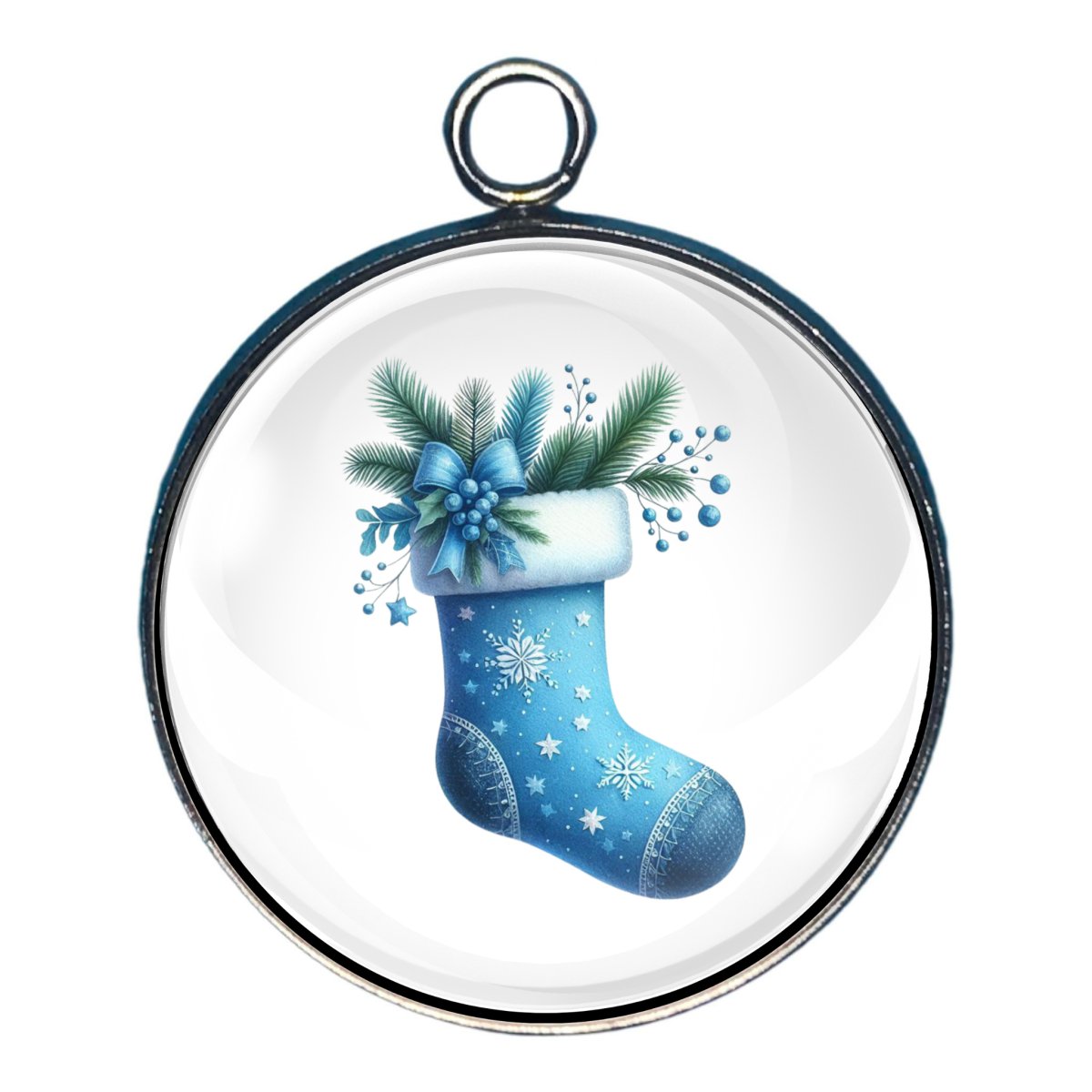 Charm of a blue christmas stocking 