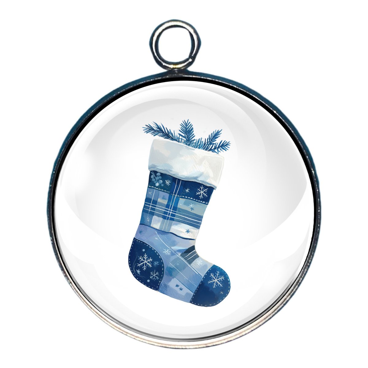 Charm of a blue christmas stocking 