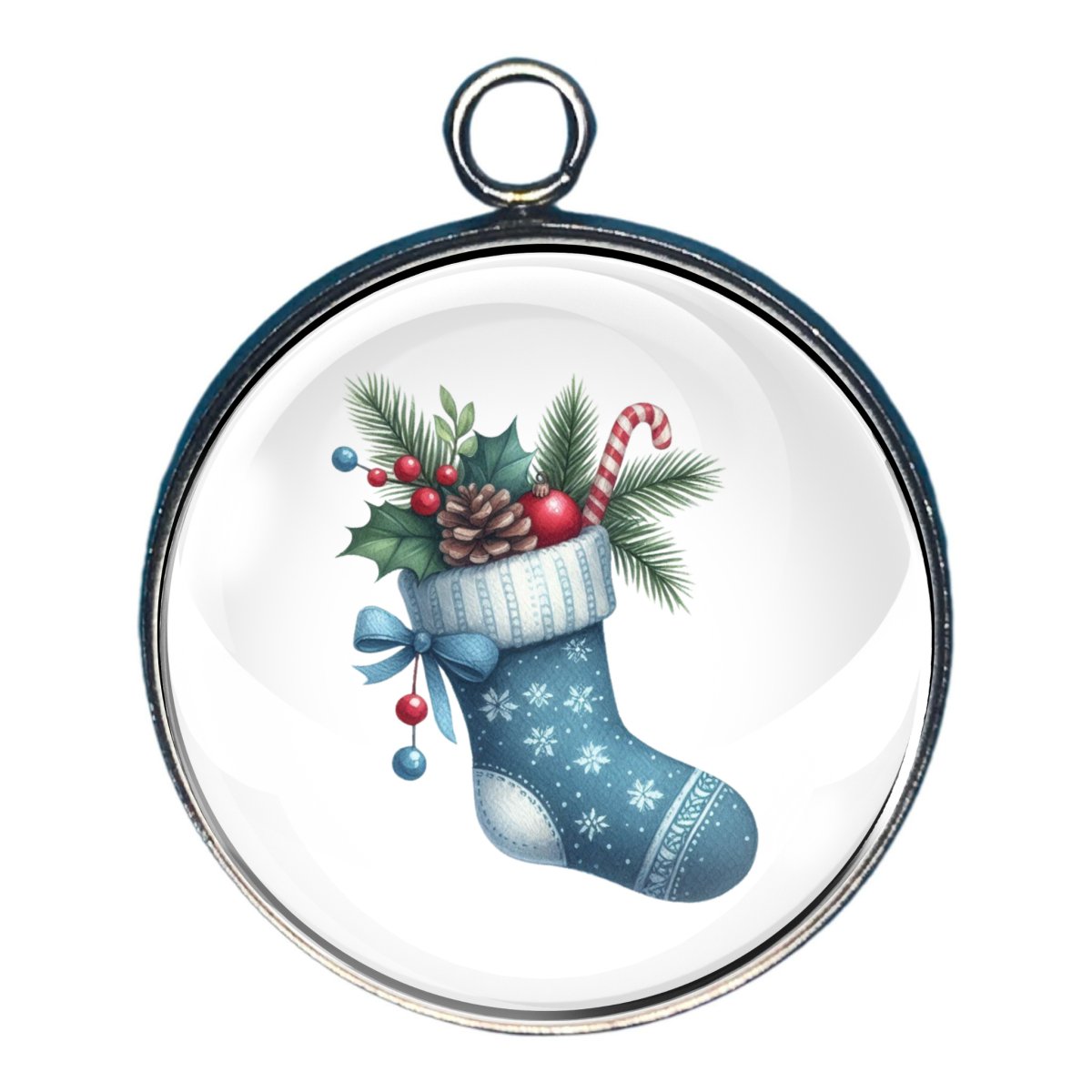 Charm of a blue christmas stocking 