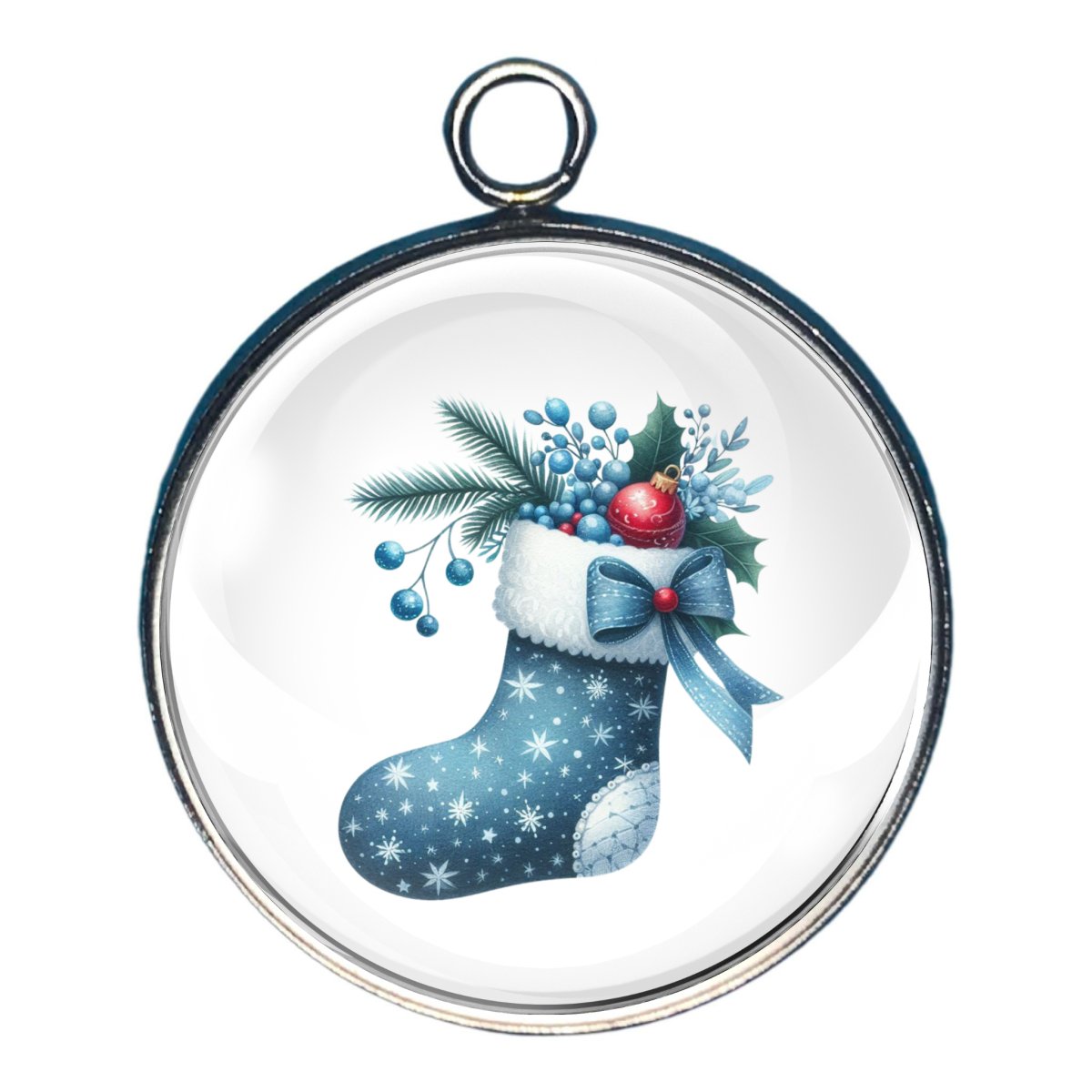 Charm of a blue christmas stocking 