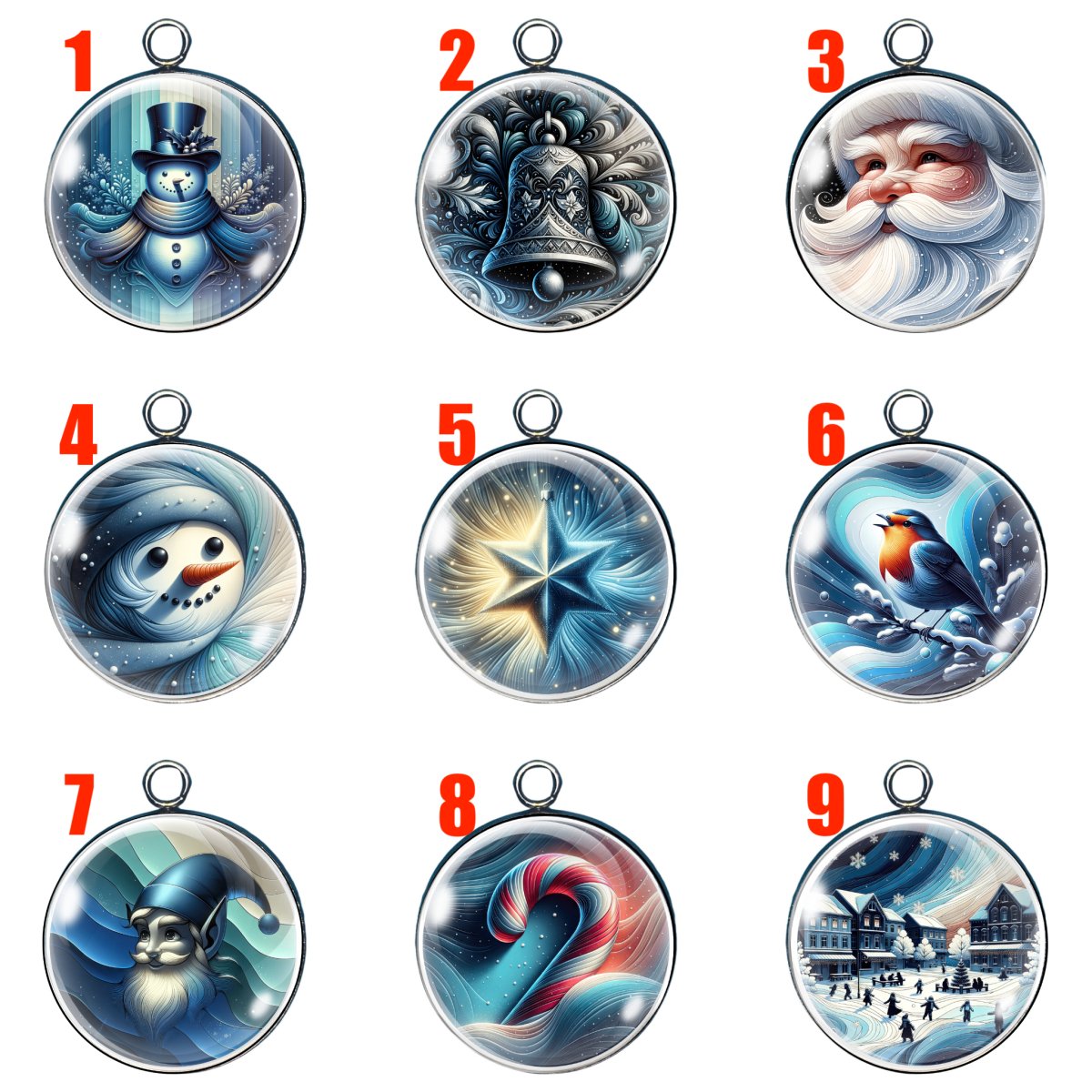 Blue Holiday Charms