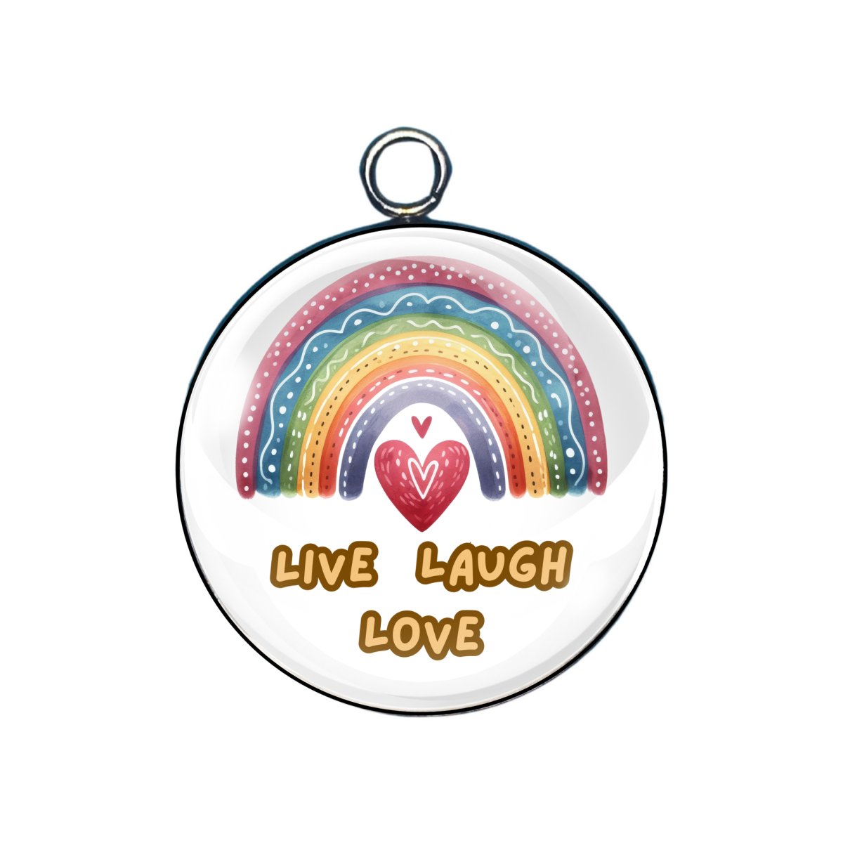 Bohemian Rainbow glass cabochon charm