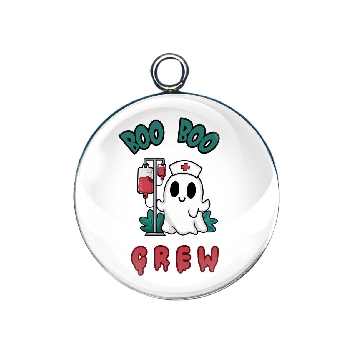 boo boo crew nurse glass cabochon charm