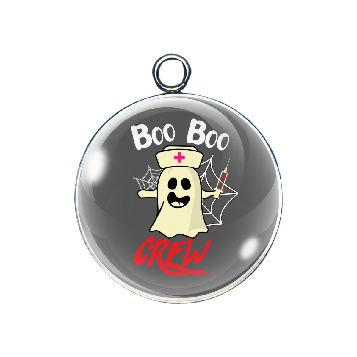 spooky nurse ghost glass cabochon charm