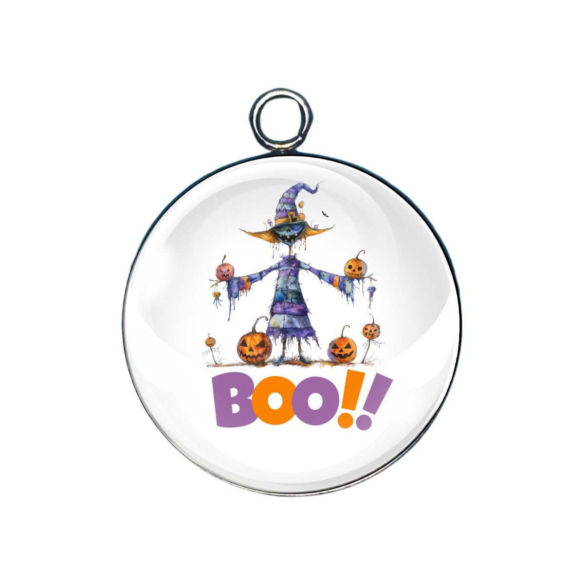 Boo glass cabochon charm