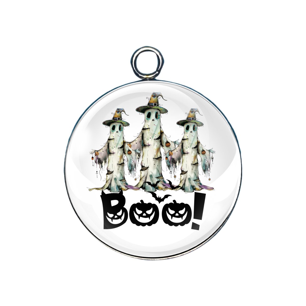 Boo glass cabochon charm