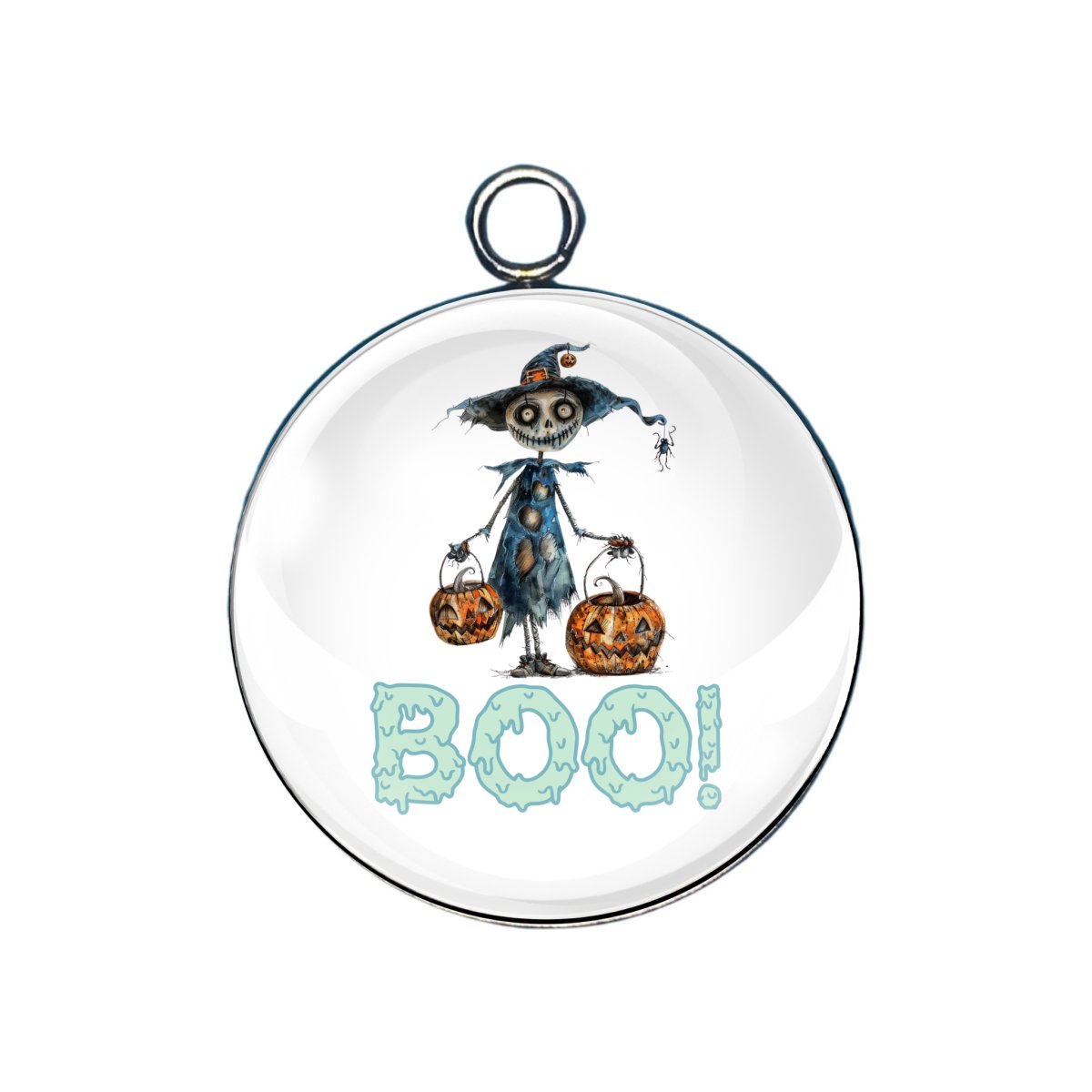 Boo glass cabochon charm