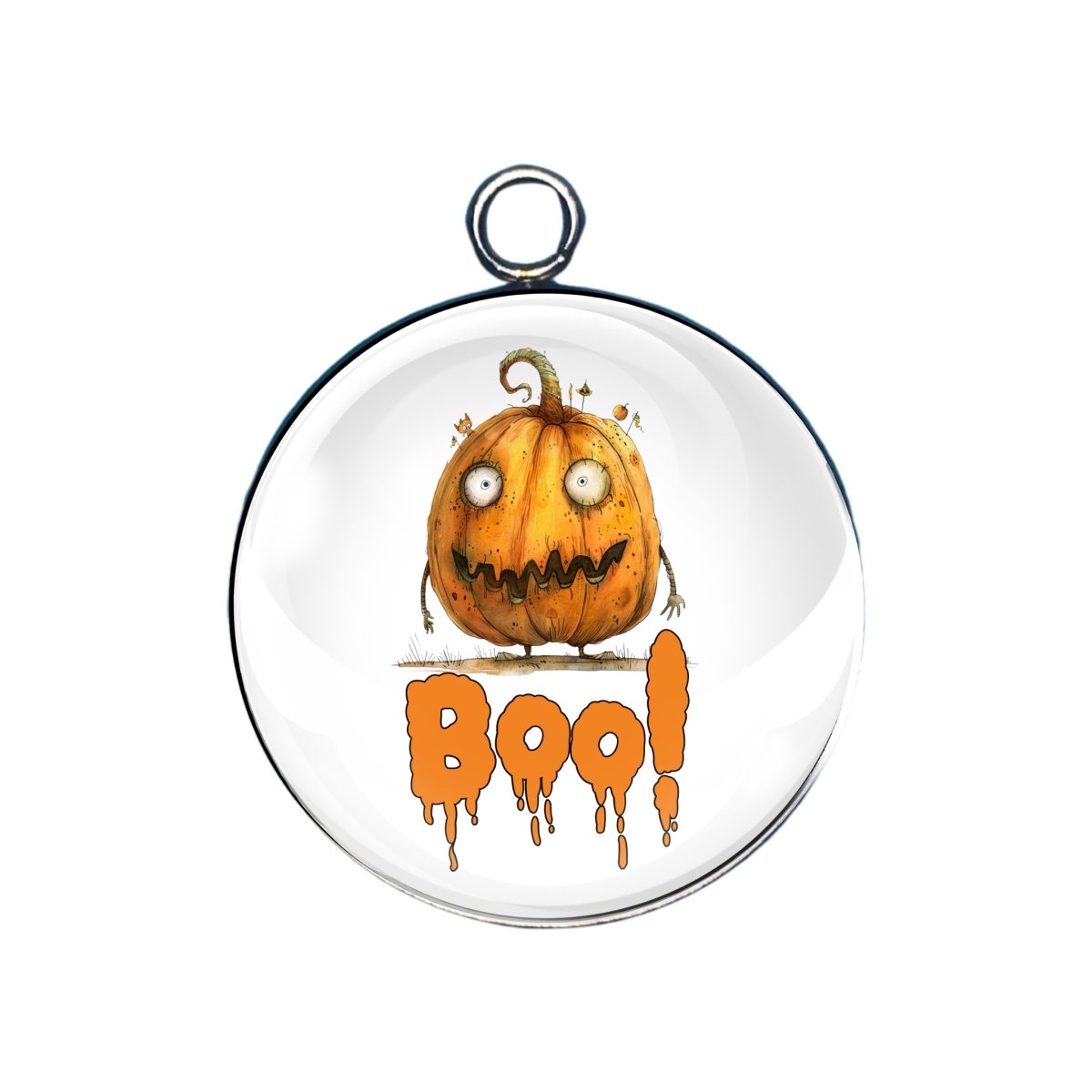 Boo glass cabochon charm