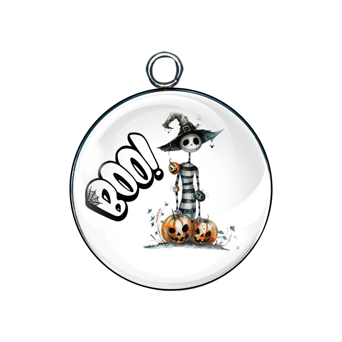 Boo glass cabochon charm