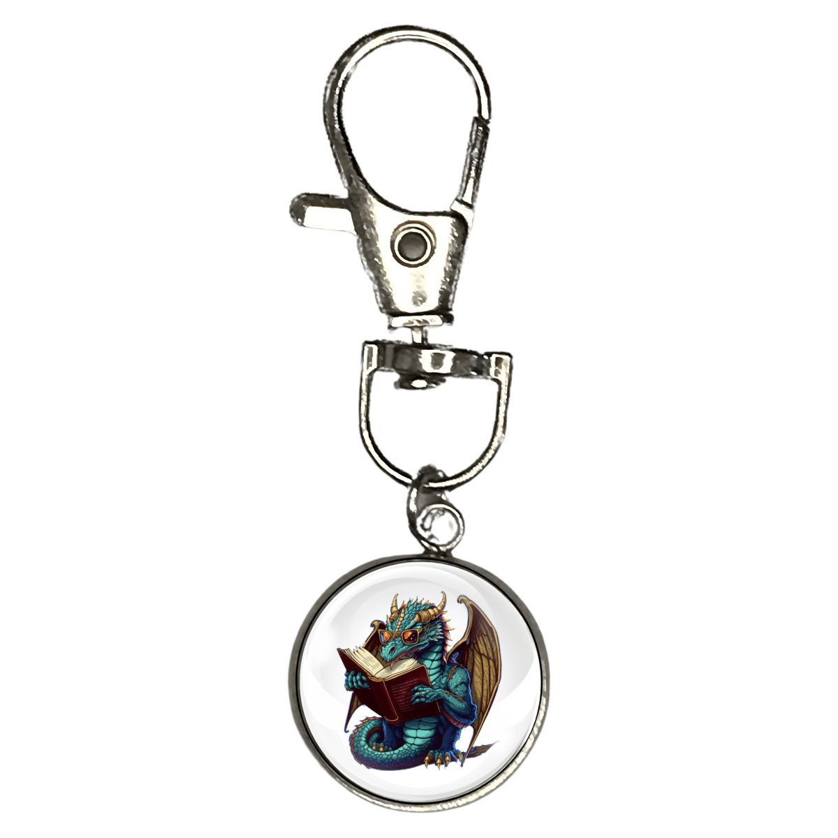 Book Reading Dragons Zipper Pulls, Purse Danglers