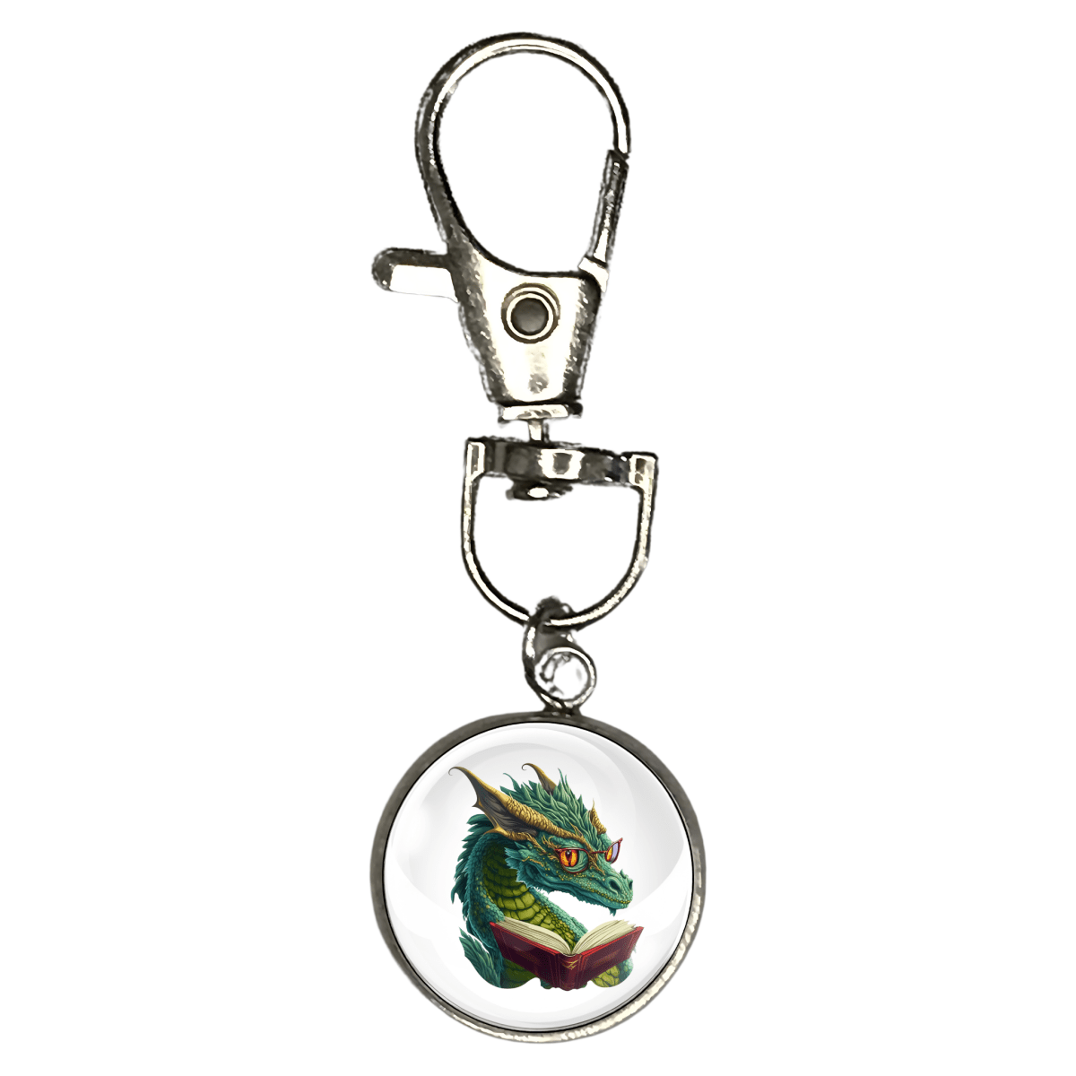 Book Reading Dragons Zipper Pulls, Purse Danglers