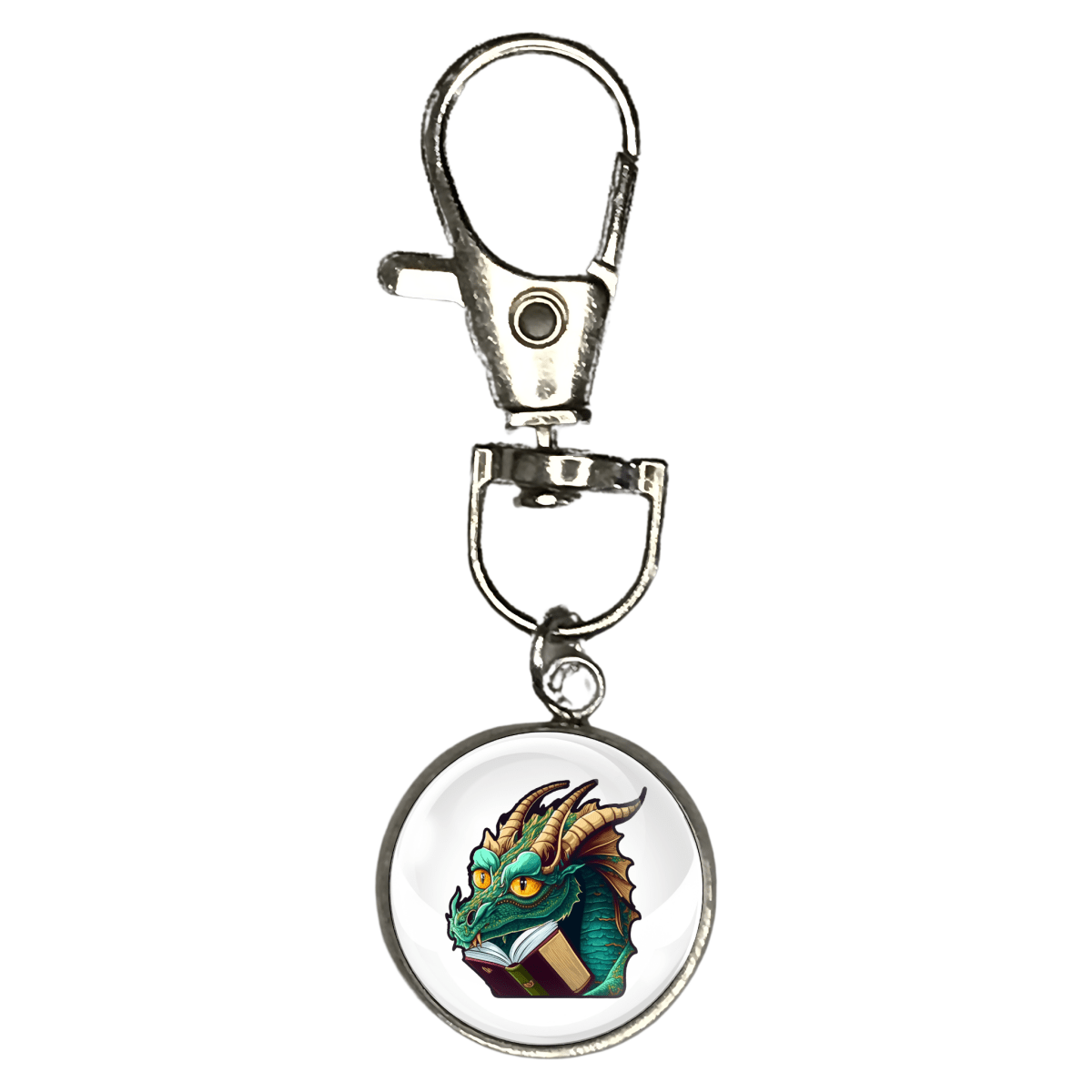 Book Reading Dragons Zipper Pulls, Purse Danglers