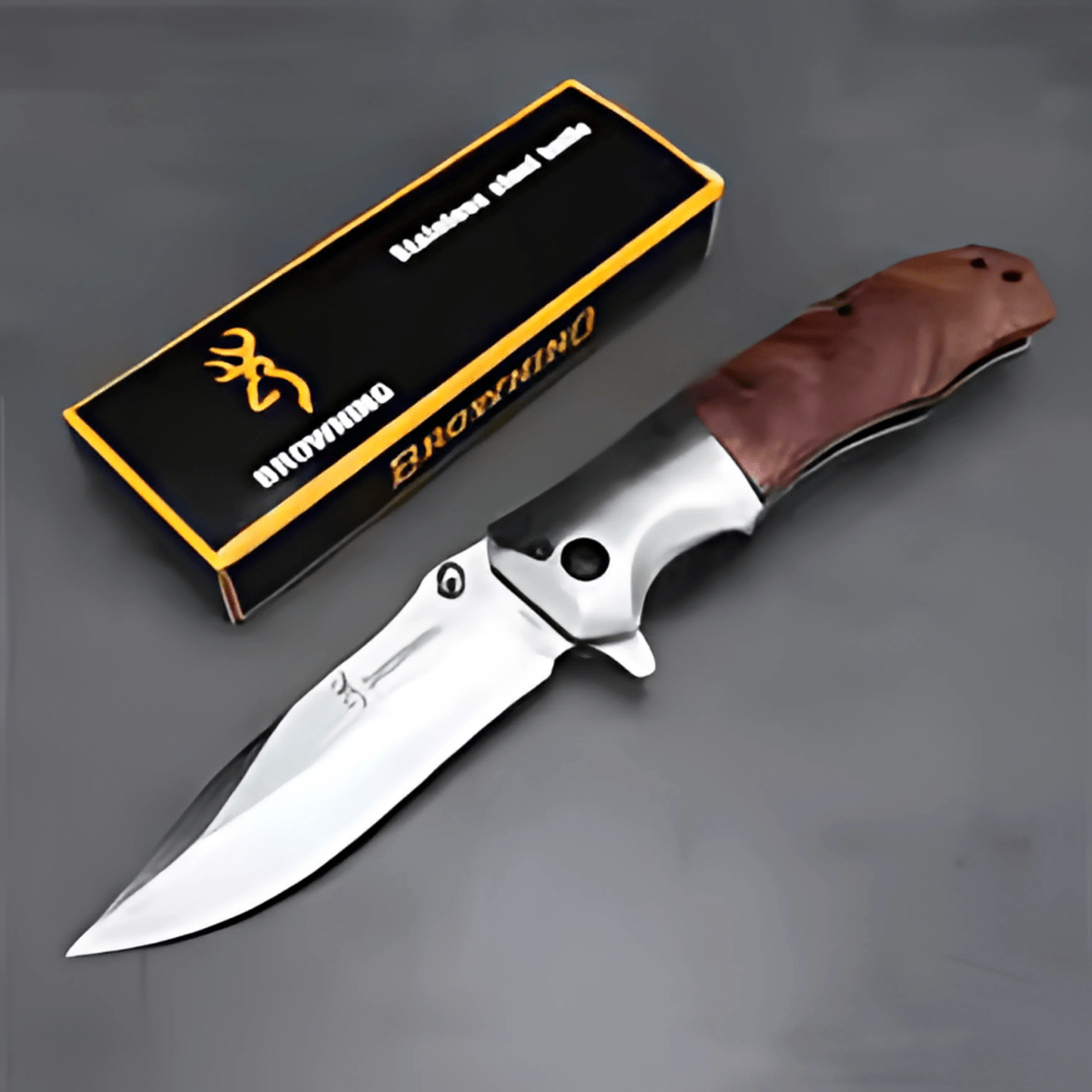 wood handle Browning pocket knife