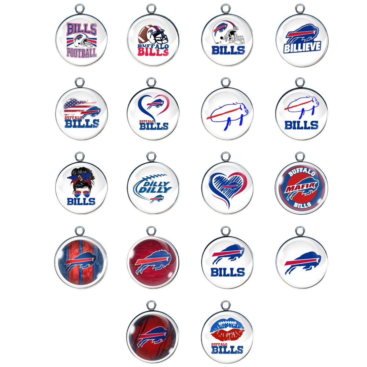 Buffalo Bills Glass Cabochon Charms