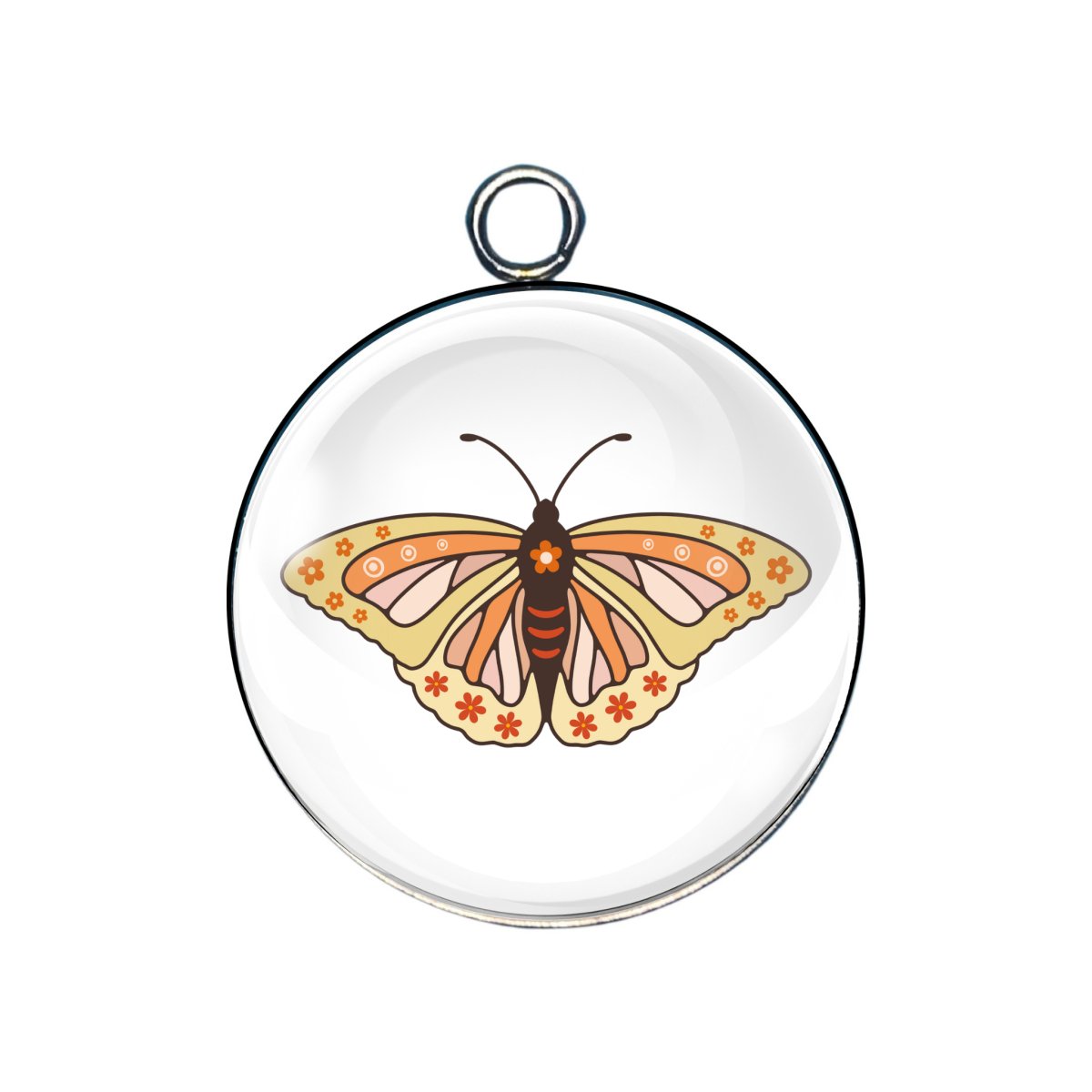 butterfly glass cabochon charm