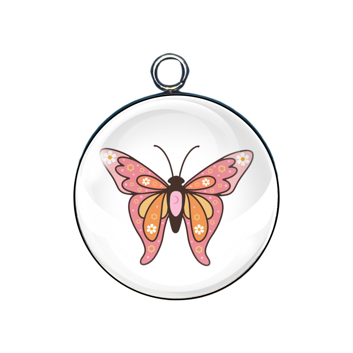 butterfly glass cabochon charm