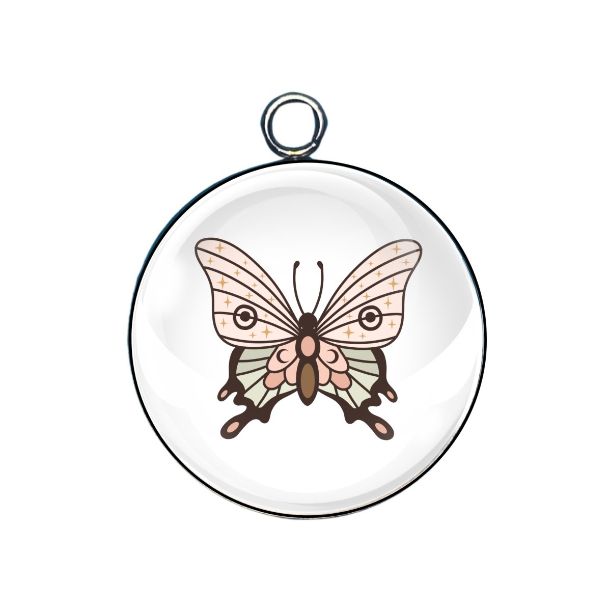 butterfly glass cabochon charm