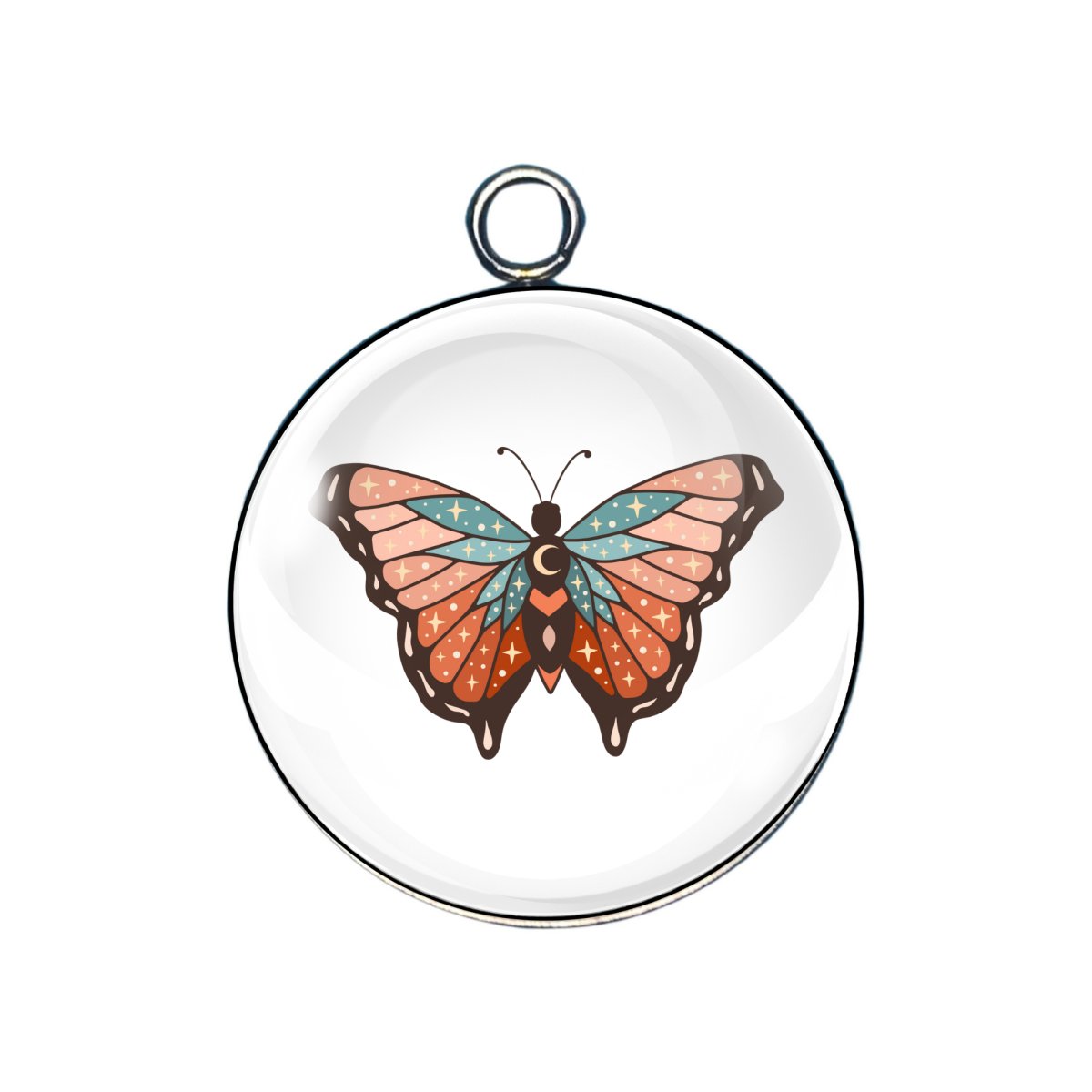 butterfly glass cabochon charm