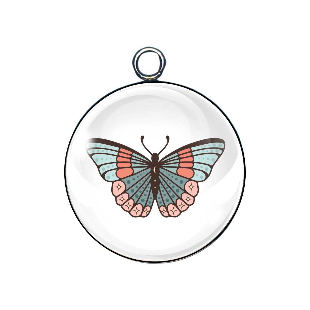 butterfly glass cabochon charm