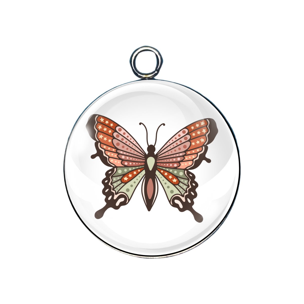 butterfly glass cabochon charm