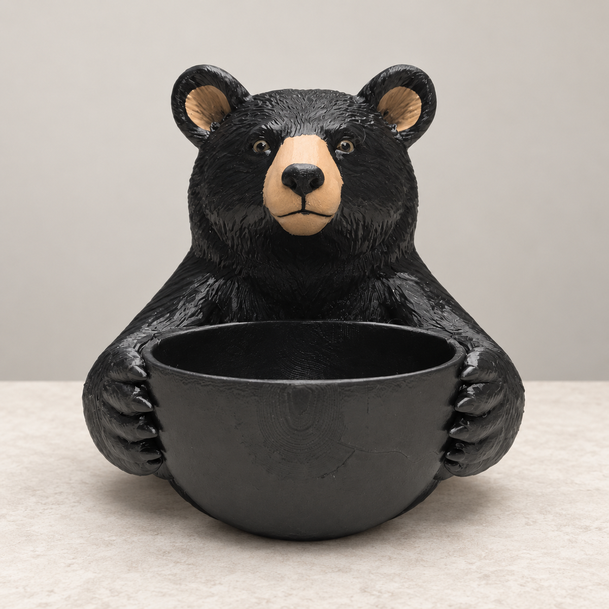 Black Bear Bird Feeder Wall Fence Mounted or Freestanding Garden Decor