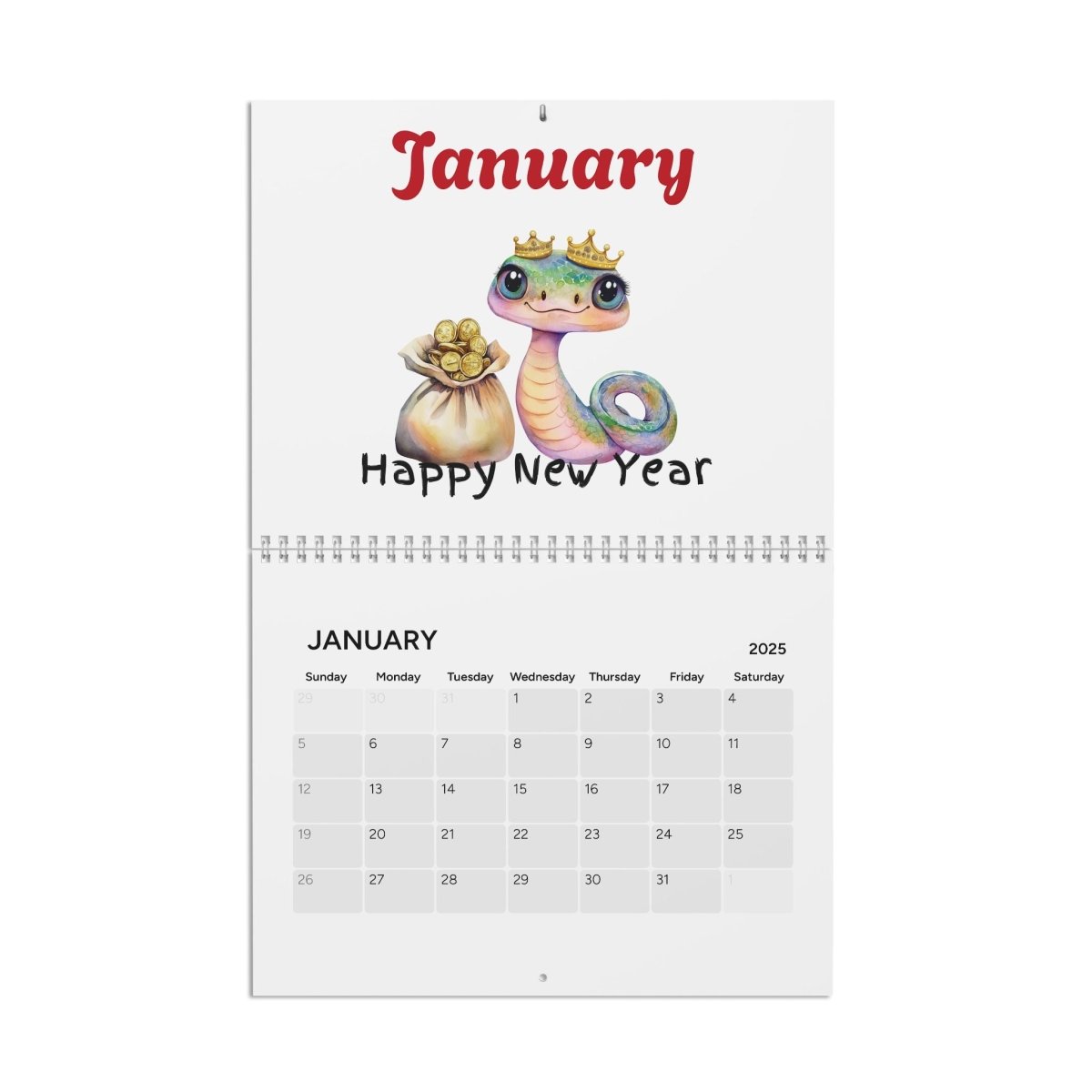 Calendar 2025 - Chinese New Year Year of the Snake Theme