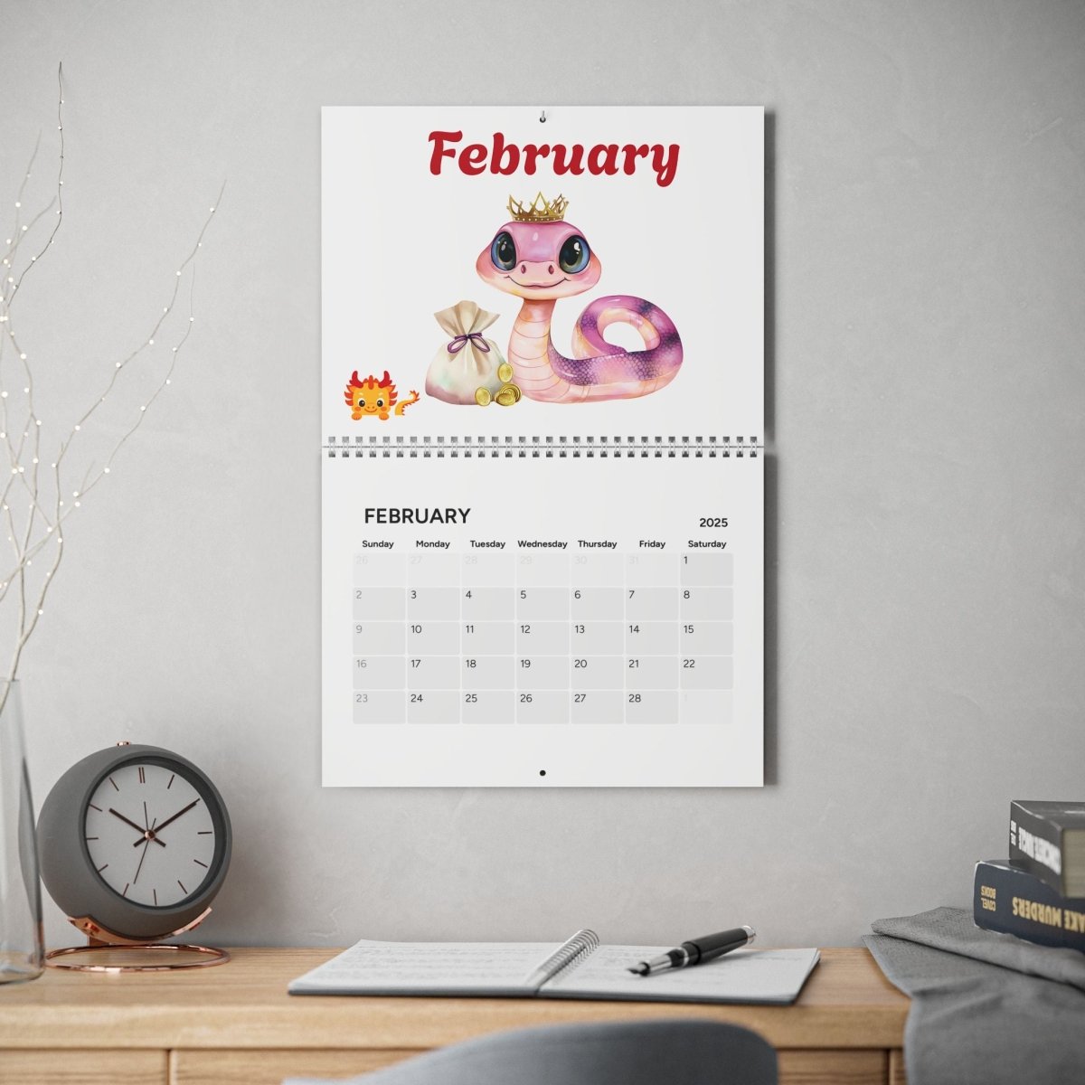 Calendar 2025 - Chinese New Year Year of the Snake Theme