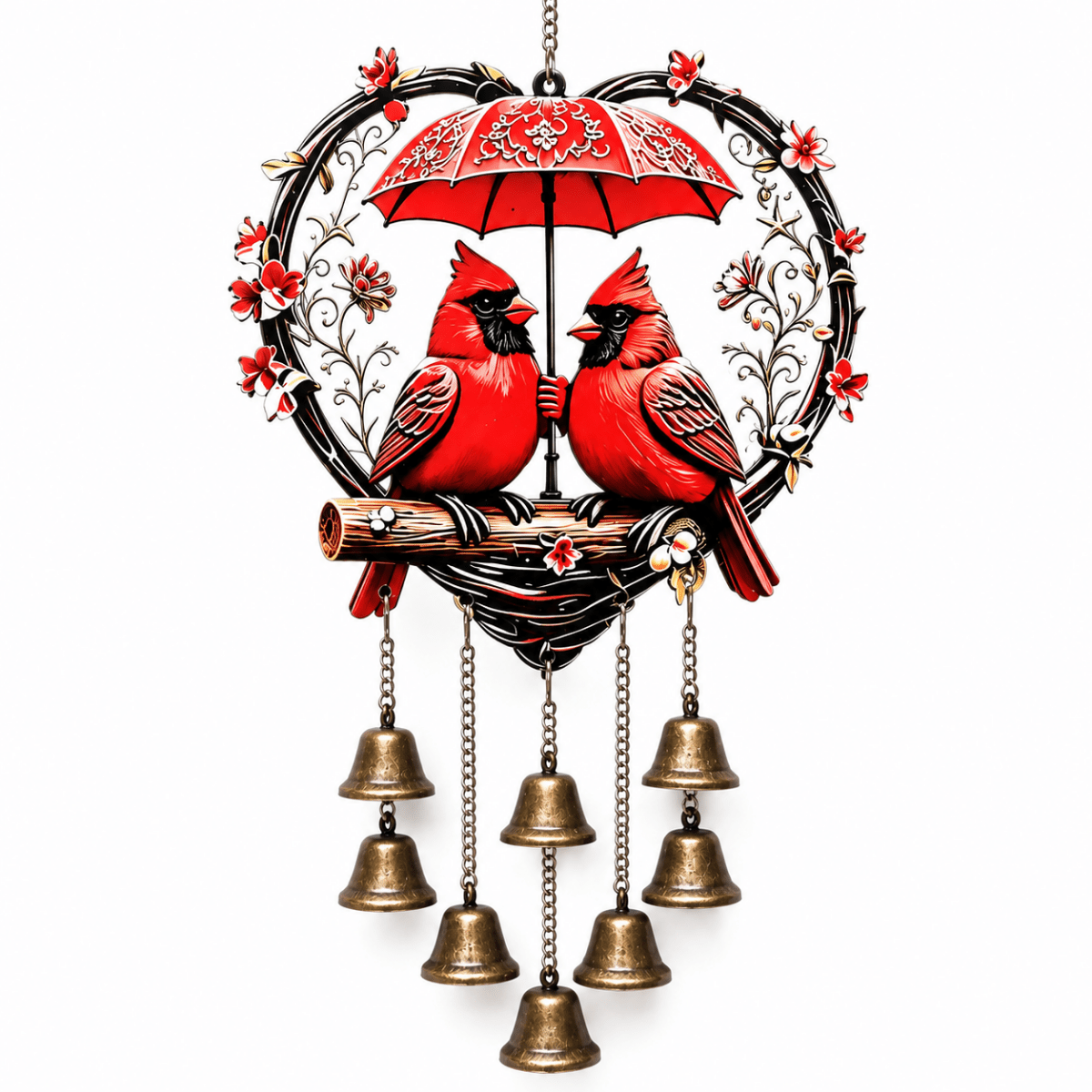 Cardinal Couple Garden Chime – Weather-Resistant Acrylic Wind Chime