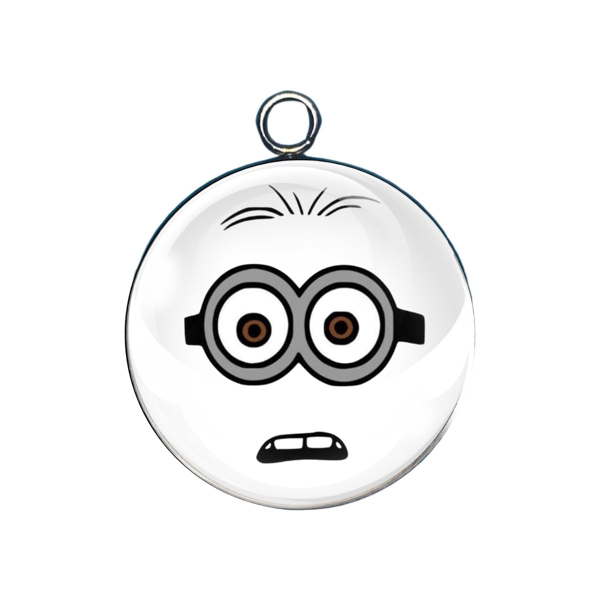 minion face glass cabochon charm