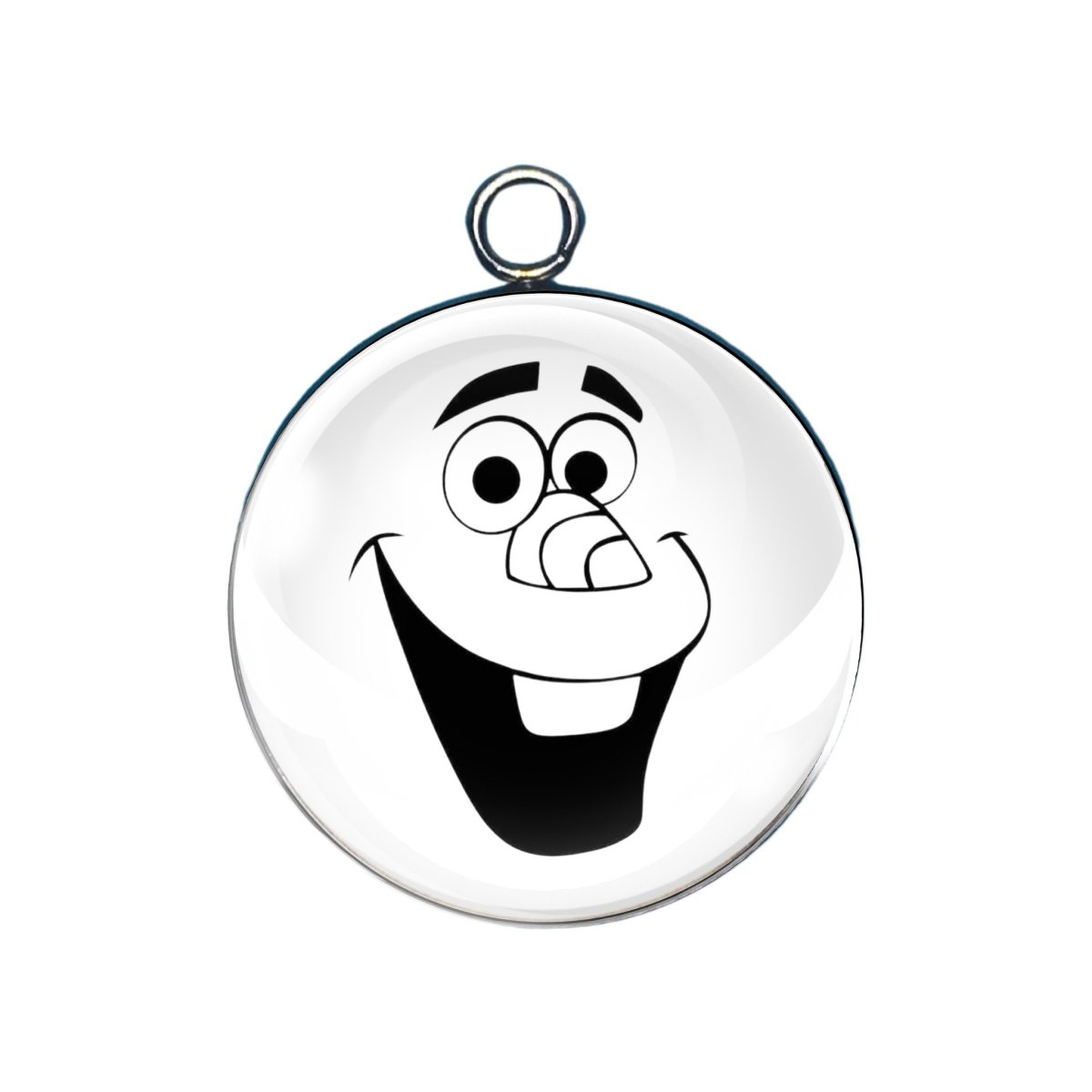 Olaf face glass cabochon charm