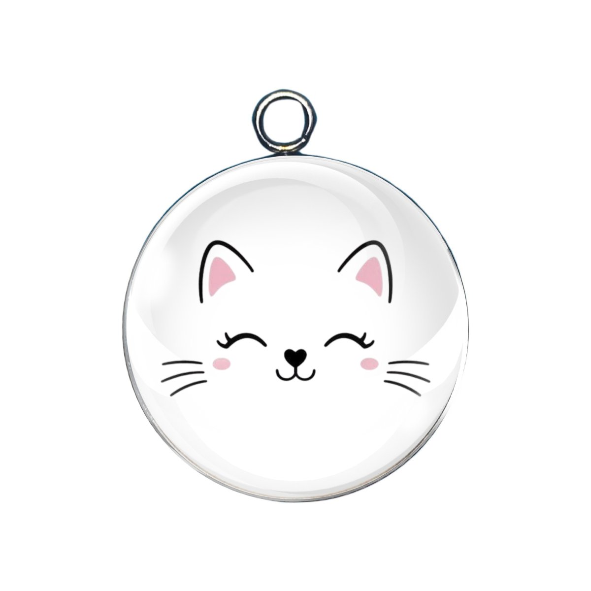 hello kitty face glass cabochon charm