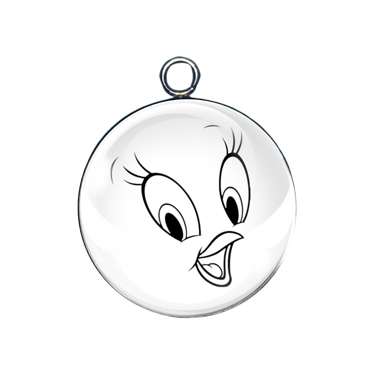 tweety face glass cabochon charm