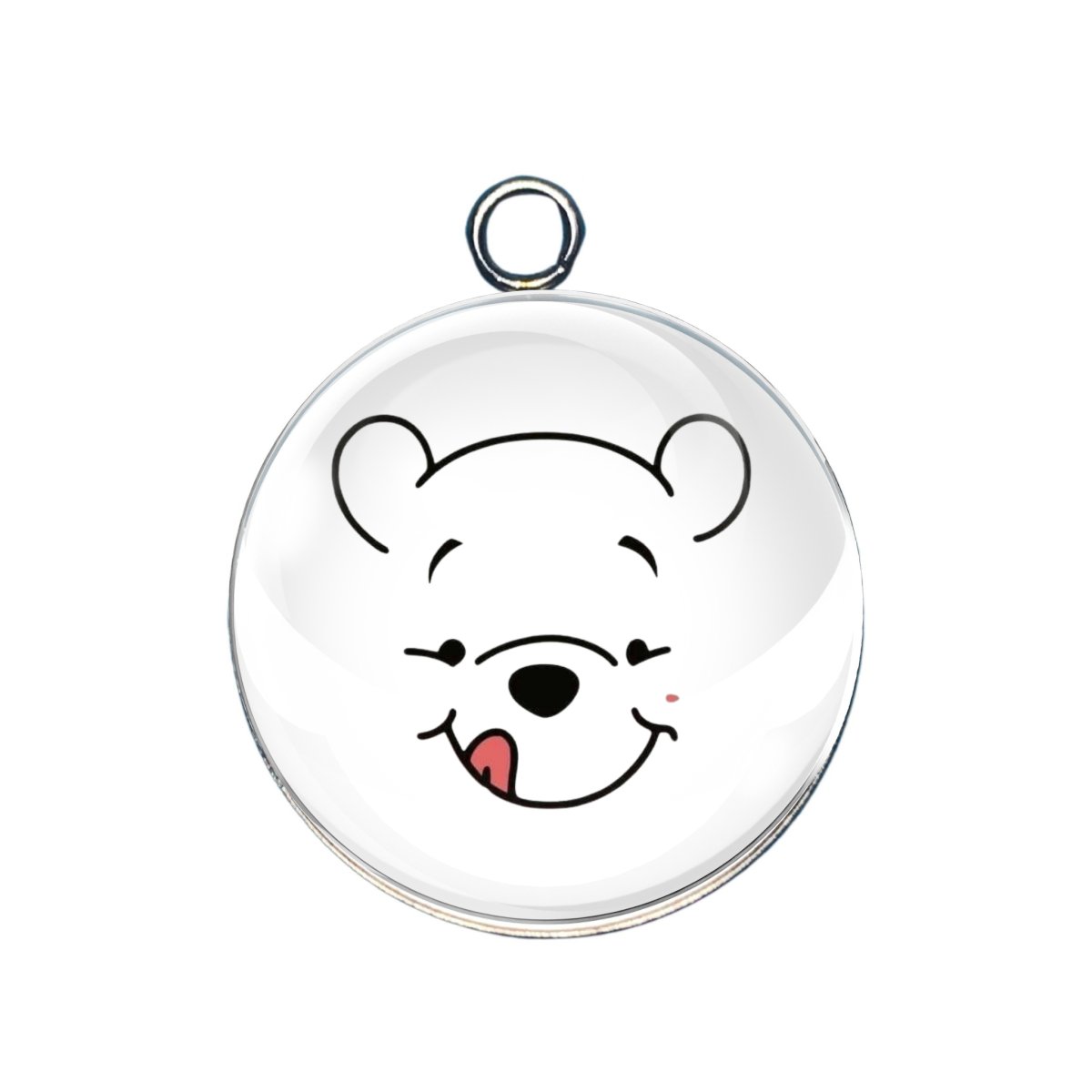 Winnie the Pooh face glass cabochon charm