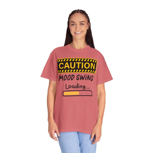 Caution Graphic Unisex Garment-Dyed T-Shirt | Fun Casual Tee | Sizes S-4XL | Soft & Relaxed Fit