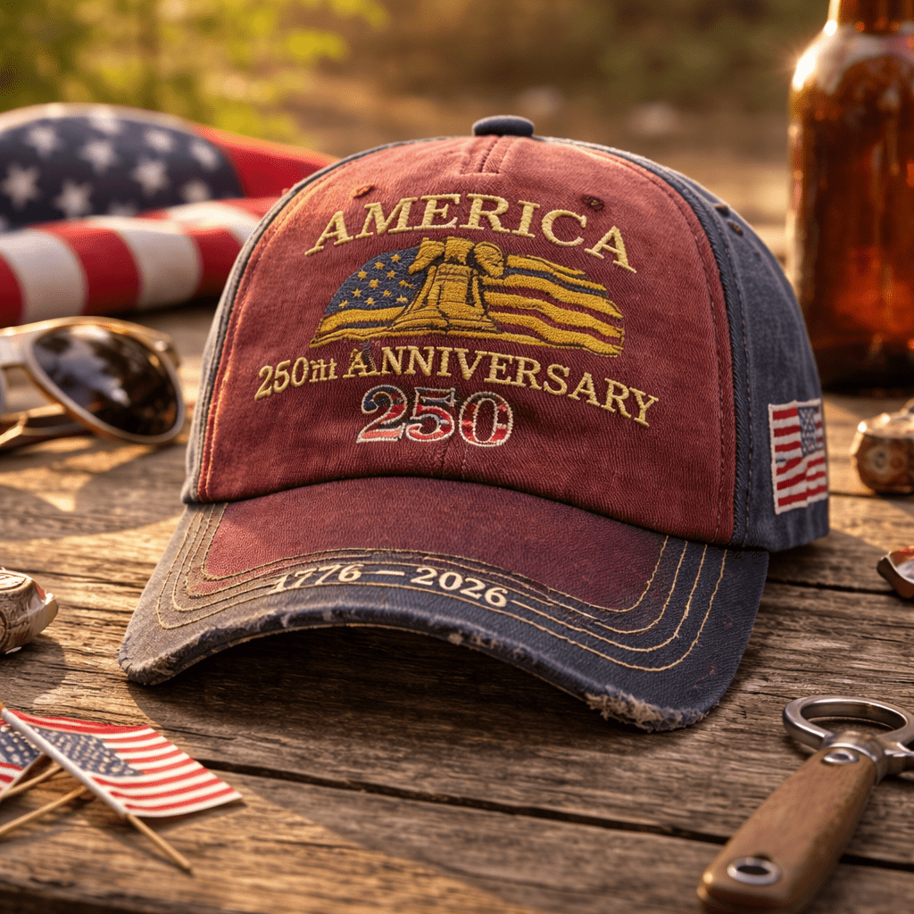 Celebrate 250 years of American pride with this bold, vintage-style patriotic cap 🇺🇸