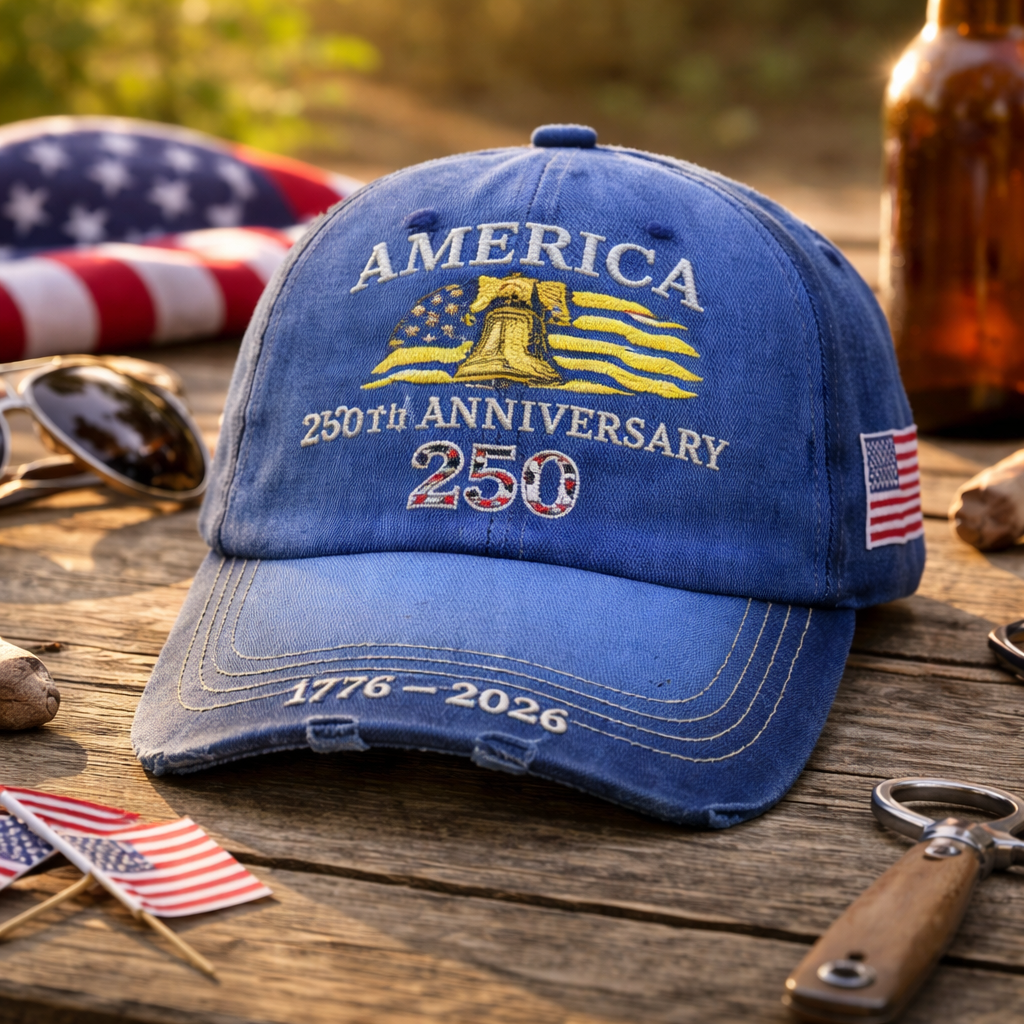 Celebrate 250 years of American pride with this bold, vintage-style patriotic cap 🇺🇸