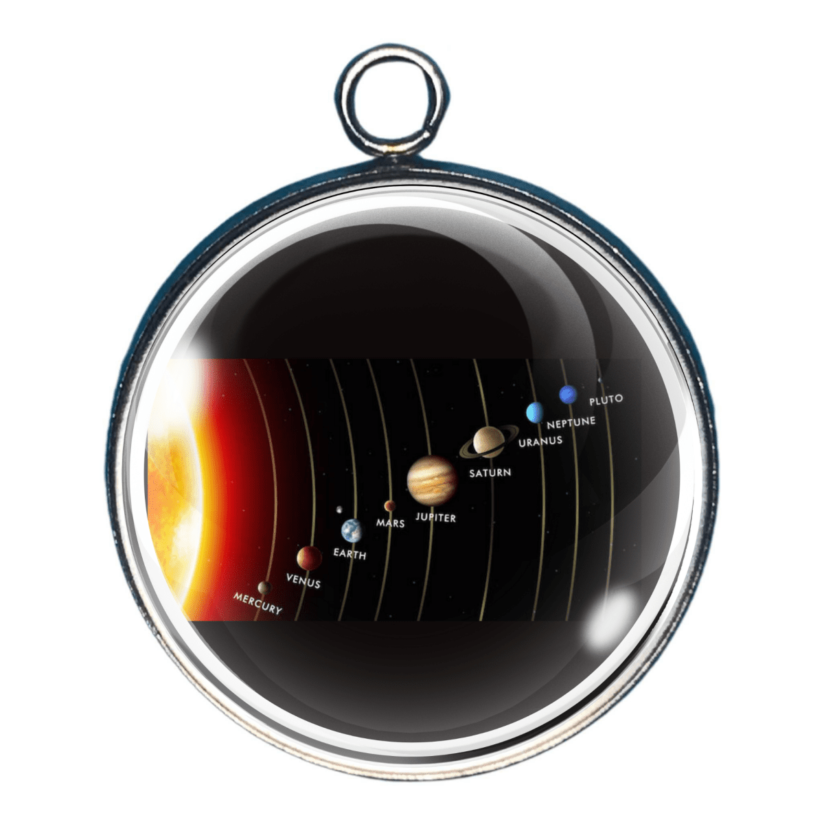 Planetary alignment solar system celestial jewelry charm