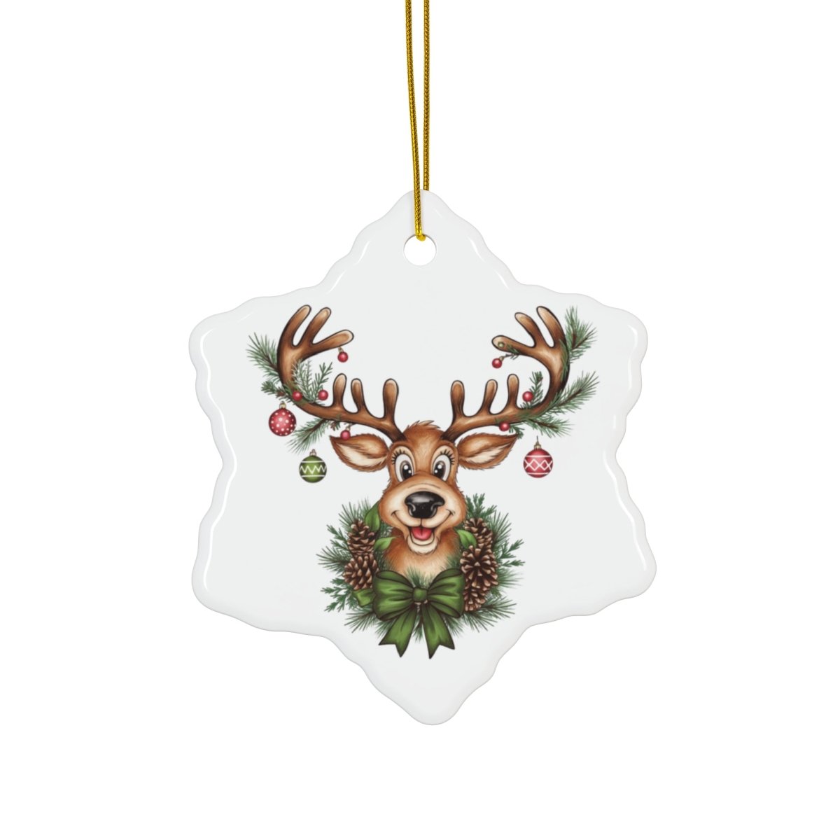 Ceramic Ornament Reindeer Christmas Lights