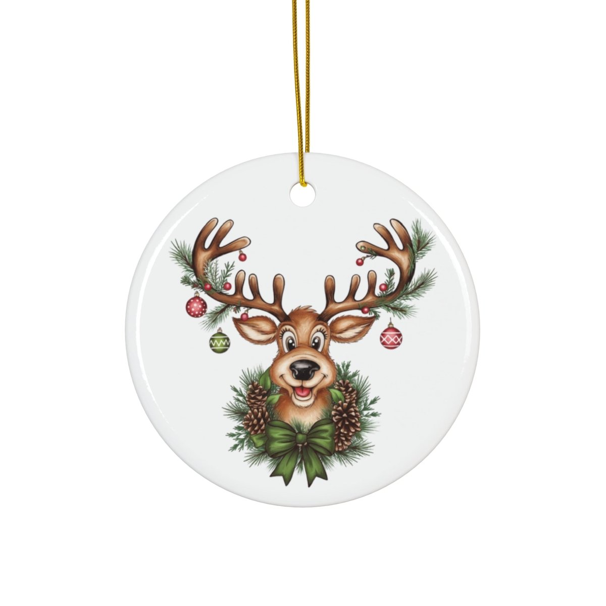 Ceramic Ornament Reindeer Christmas Lights