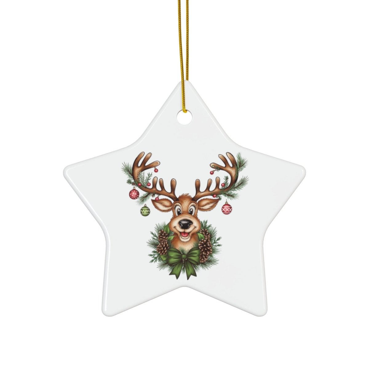 Ceramic Ornament Reindeer Christmas Lights