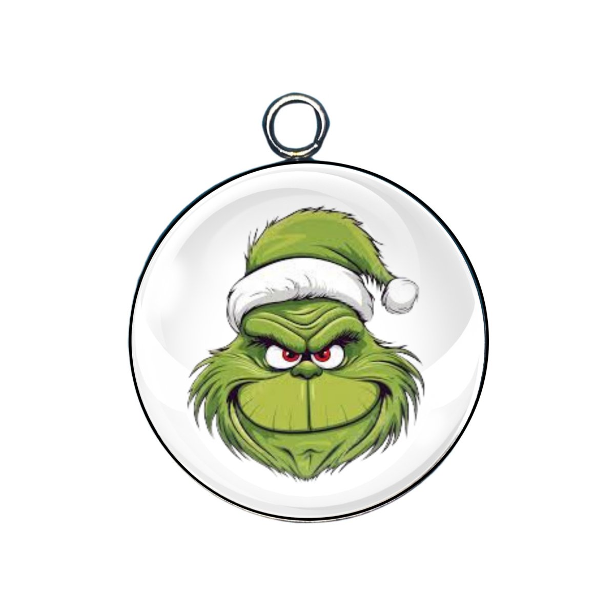 Cheer Grinch Glass Cabochon Charms