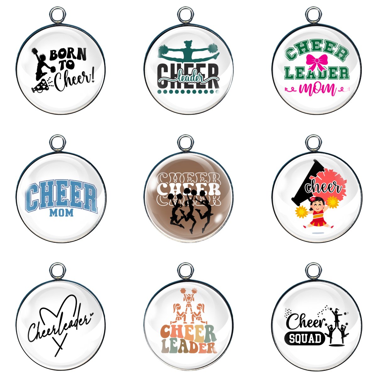 Cheerleader Glass Cabochon Charms