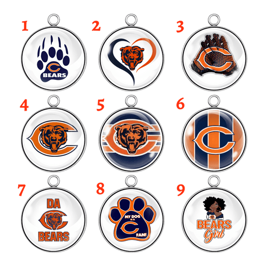 Chicago Bears Glass Cabochon Charms