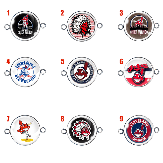 Chief Wahoo Baseball Double Eyelet Bracelet Charms