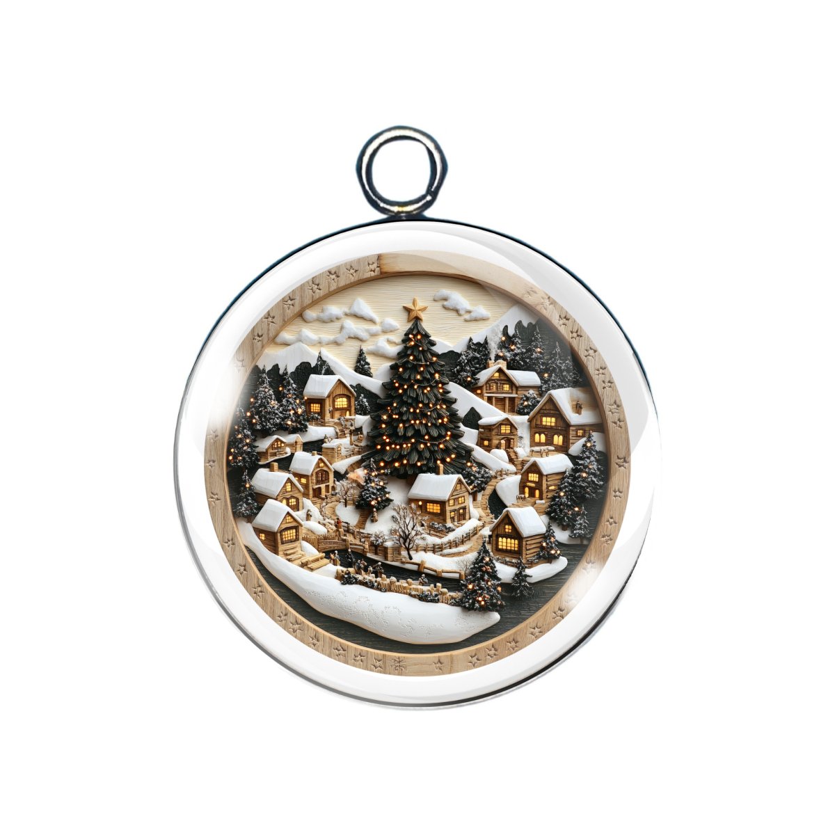 Christmas Charm Glass Cabochon Charms