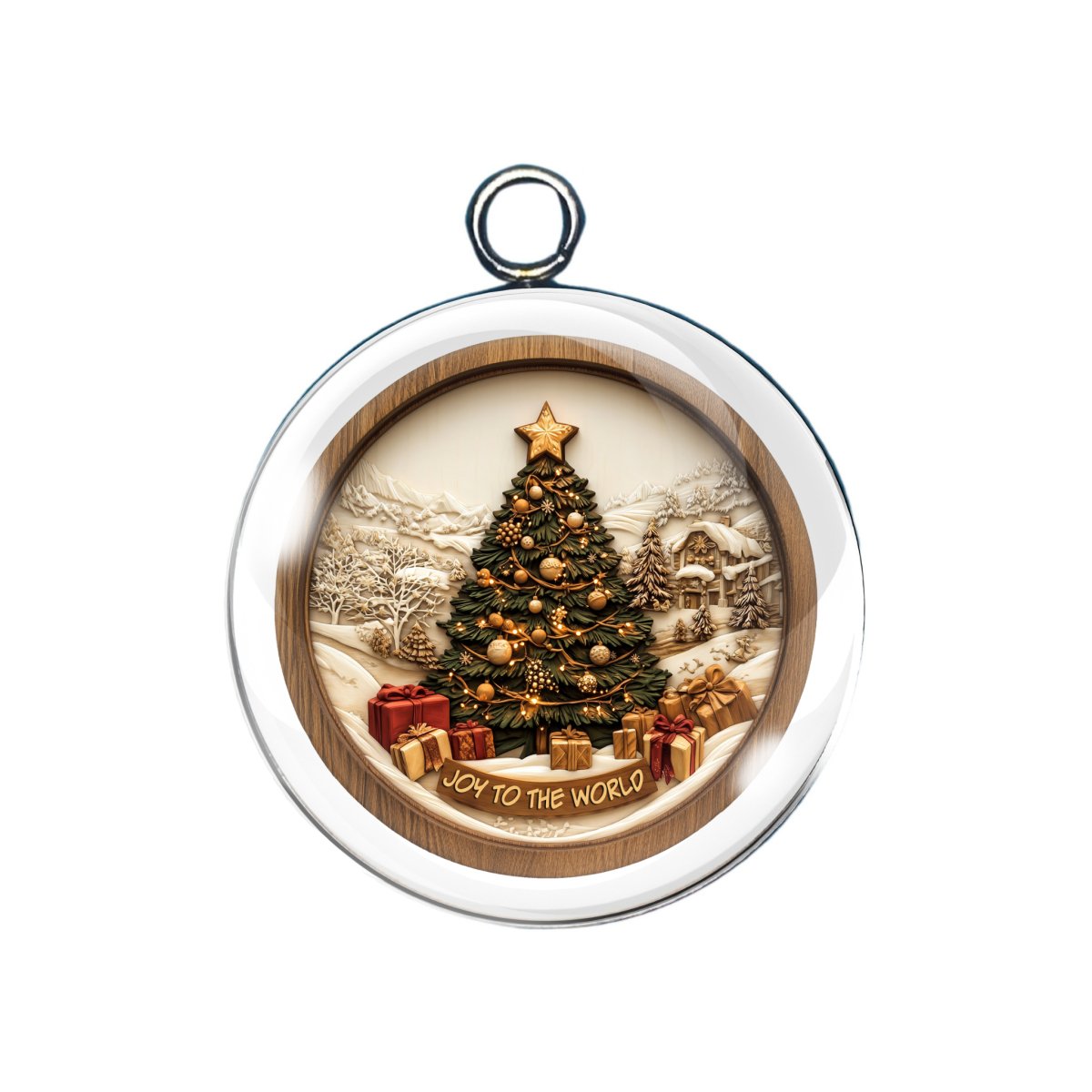 christmas scene glass cabochon charm